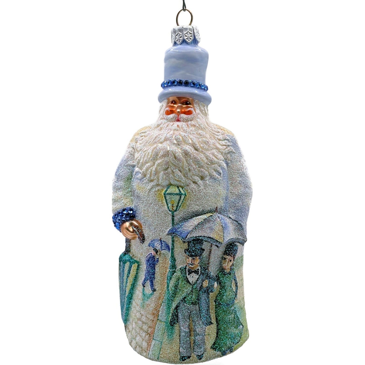 Patricia Breen Caillebotte Santa Rainy Paris Street AIC Christmas Tree Ornament