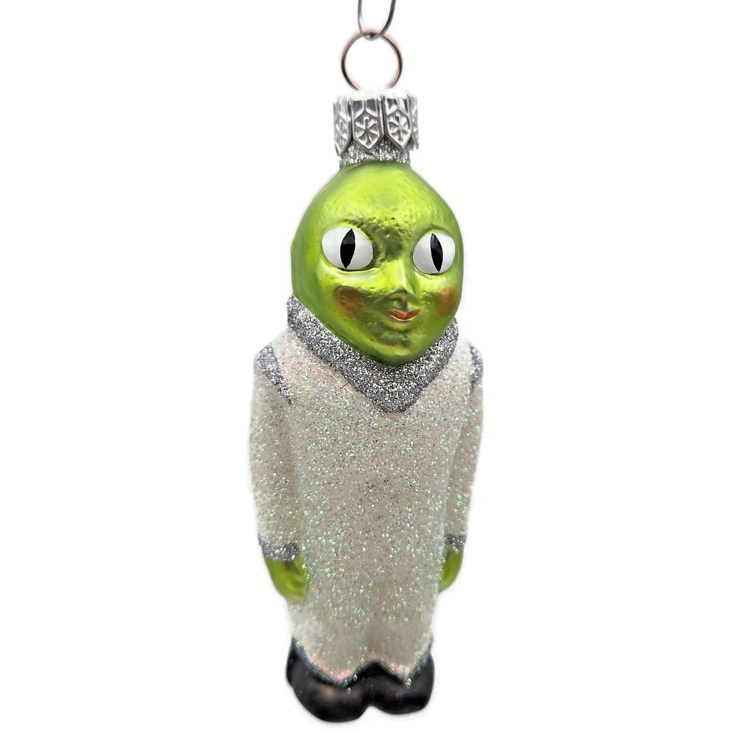 Patricia Breen A Walk on the Moon Alien Glittered Suit Christmas Tree Ornament