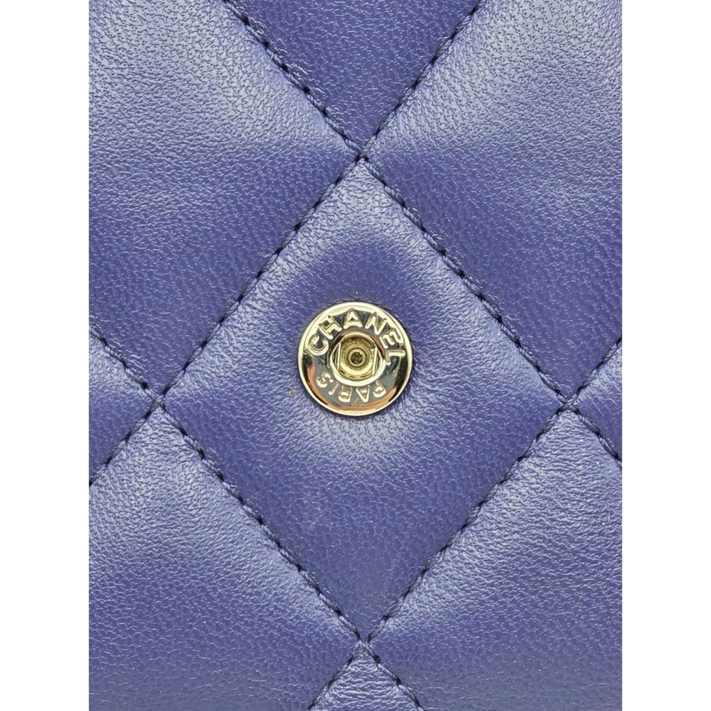 Chanel Quilted Large Flap Wallet Purple Soft Leather CC Logo Classic Rare Silver