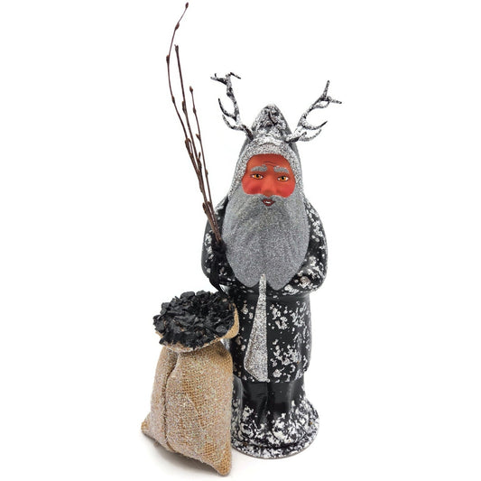Ino Schaller Krampus Black Coat Coal Paper Mache Container Christmas Halloween