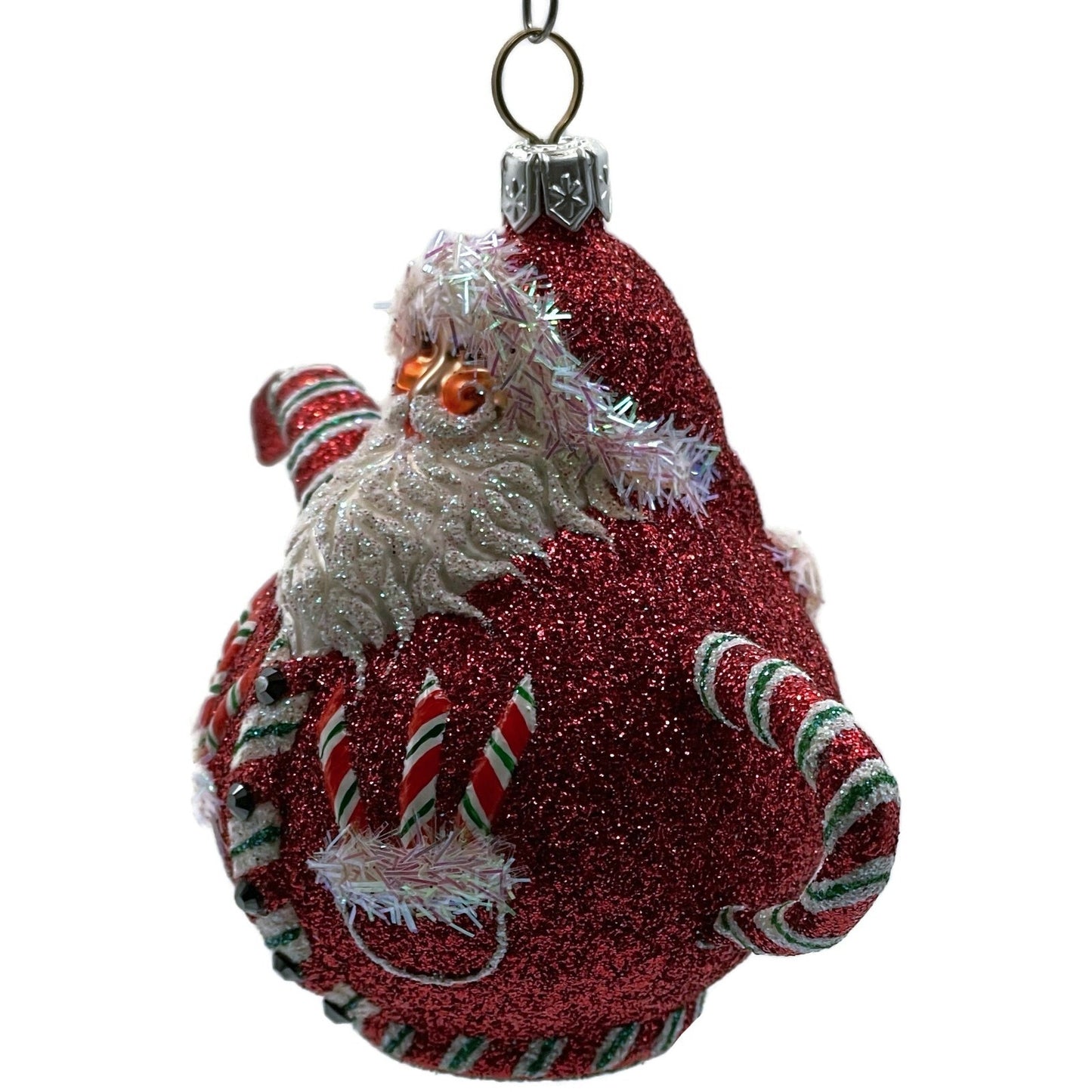 Patricia Breen And Cream Too Santa Claus Tea Pot Peppermint Christmas Ornament