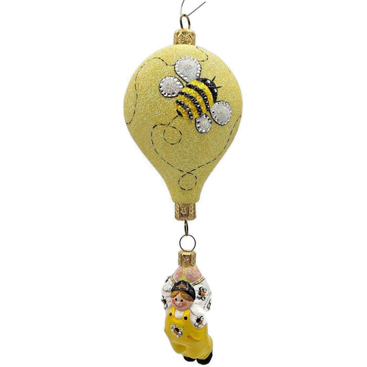 Patricia Breen Miniature Balloon Boy Bees Yellow Spring Christmas Tree Ornament