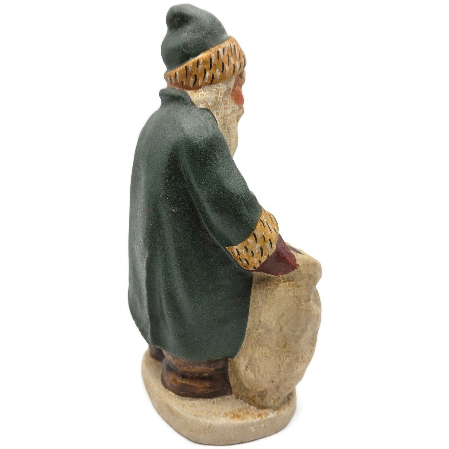Vaillancourt Father Christmas with Noahs Ark in Sack Folk Art Christmas Figurine