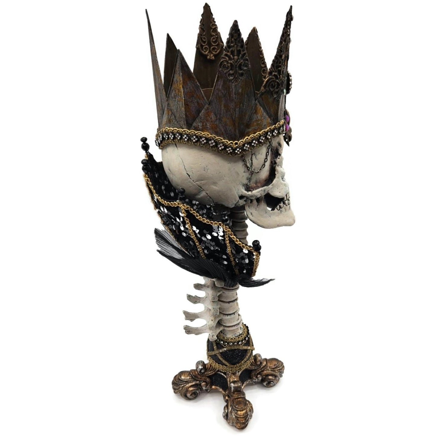 Katherine’s Collection Krooked Kingdoom Skeleton King Halloween Candle Holder