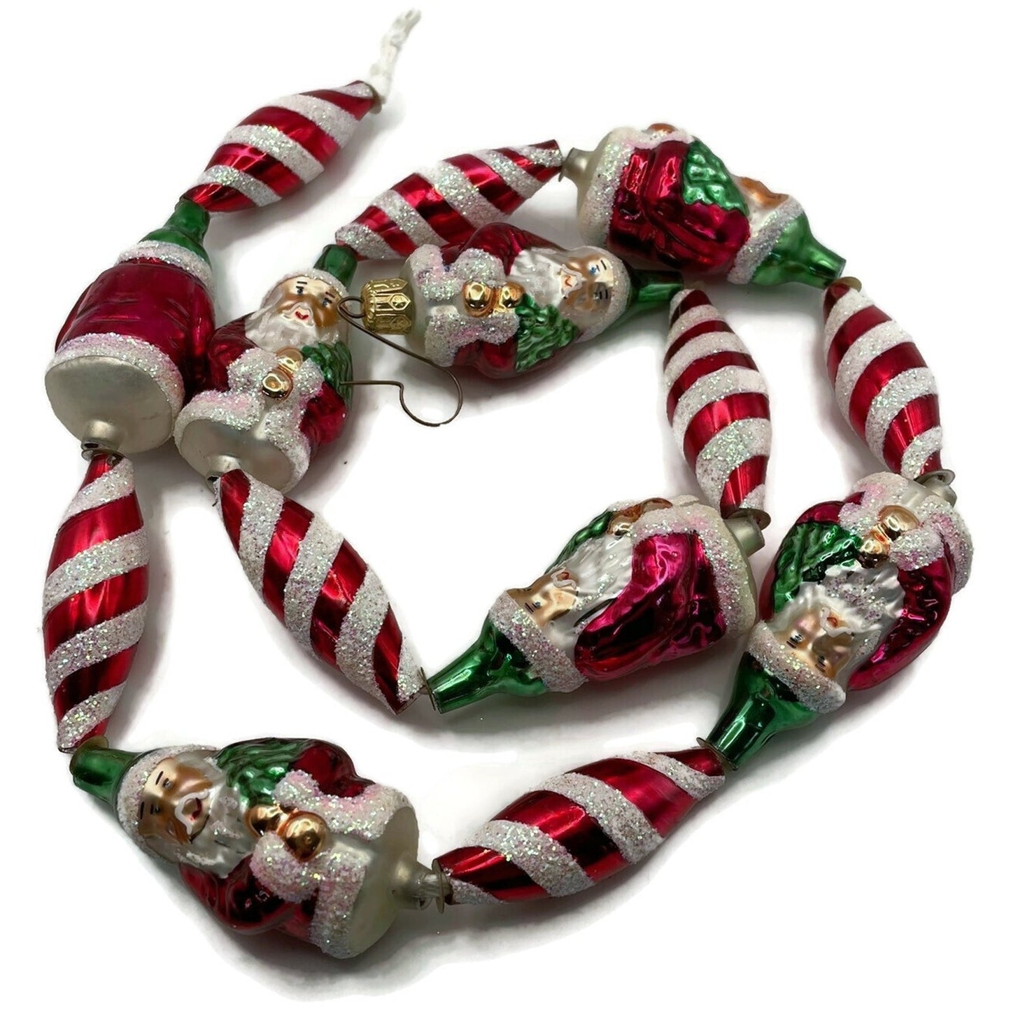 Christopher Radko Santa Claus Swirl Garland Peppermint Christmas Tree Decor