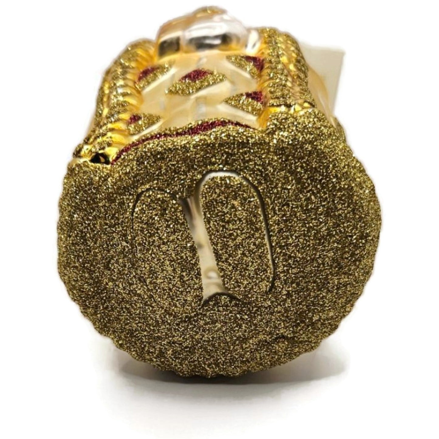 Patricia Breen Bijoux Santa Red Squares Glittered Glass Christmas Tree Ornament