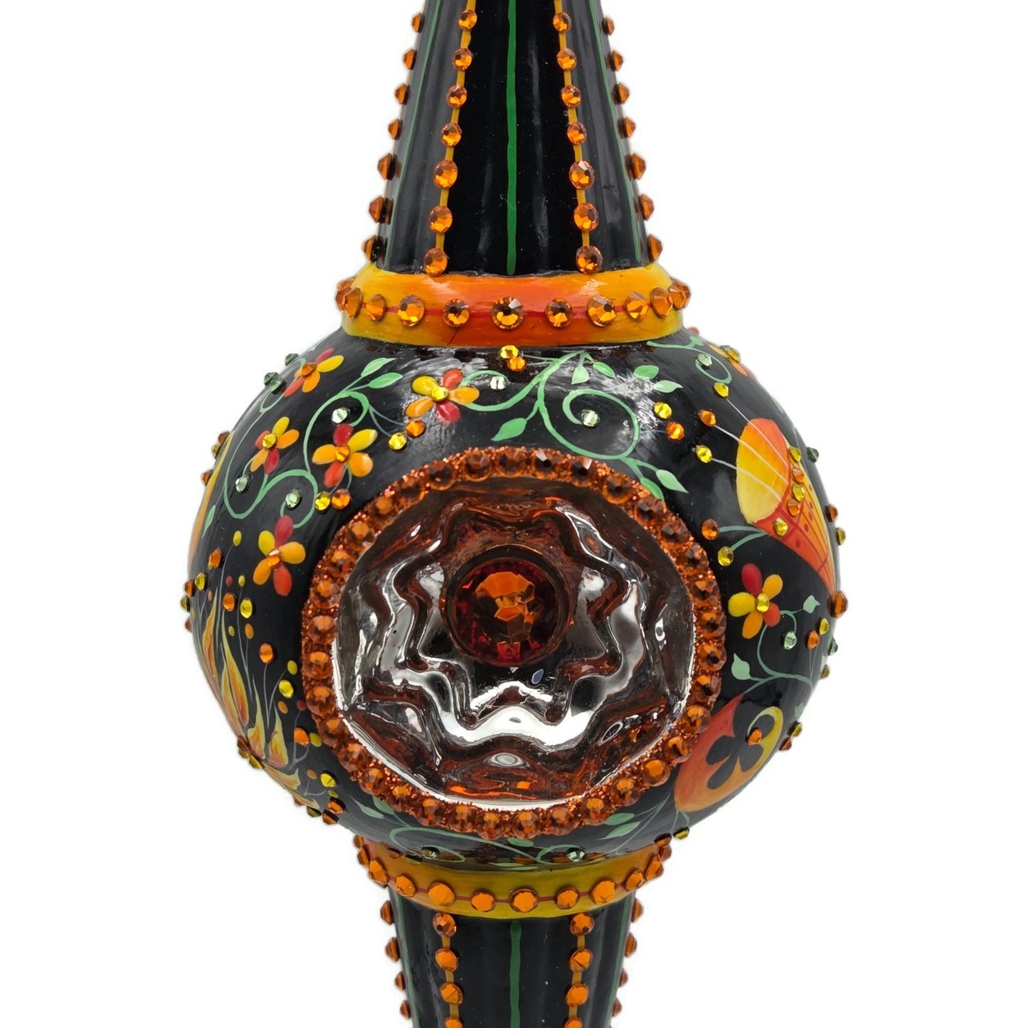 Patricia Breen Looking Glass Russian Fairy Tale Black Christmas Tree Ornament