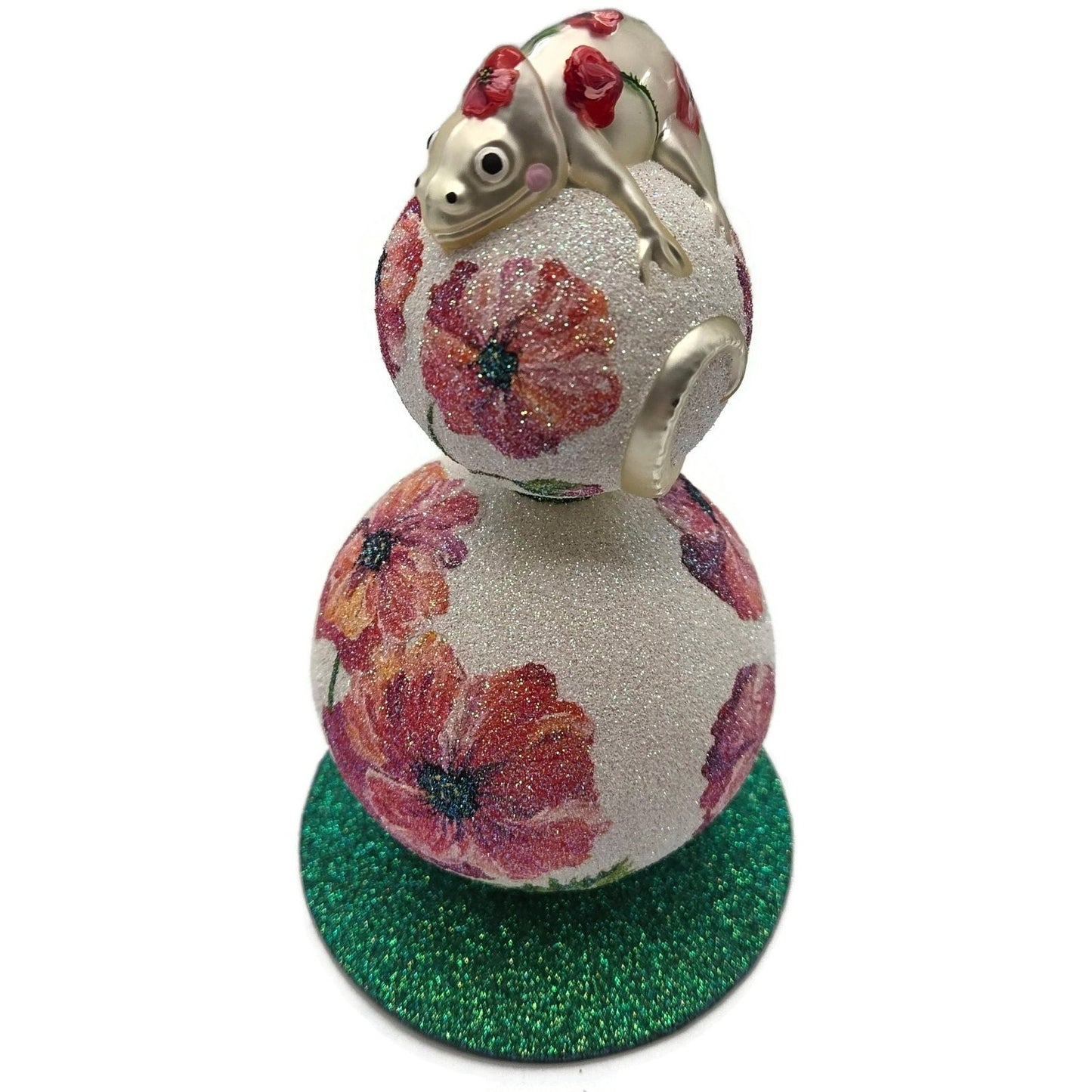 Patricia Breen Chameleon Cake Tree Topper Poppies Flowers Spring Glittered OOAK