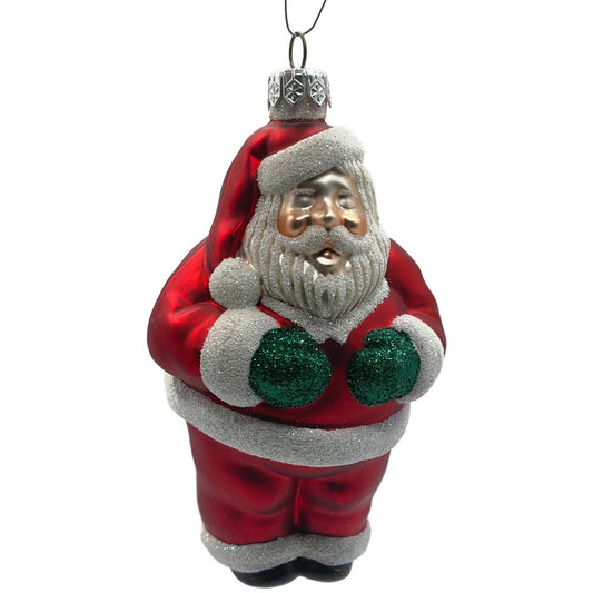 Patricia Breen Ho Ho Ho Santa Claus Red White Matte Christmas Tree Ornament
