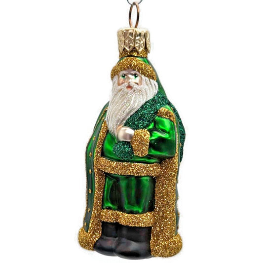 Patricia Breen Miniature Jordan Santa Claus Green Bag Christmas Tree Ornament
