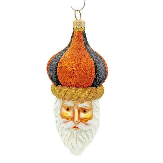 Patricia Breen Carnival Noel Halloween Ornament Santa Orange Black Glittered