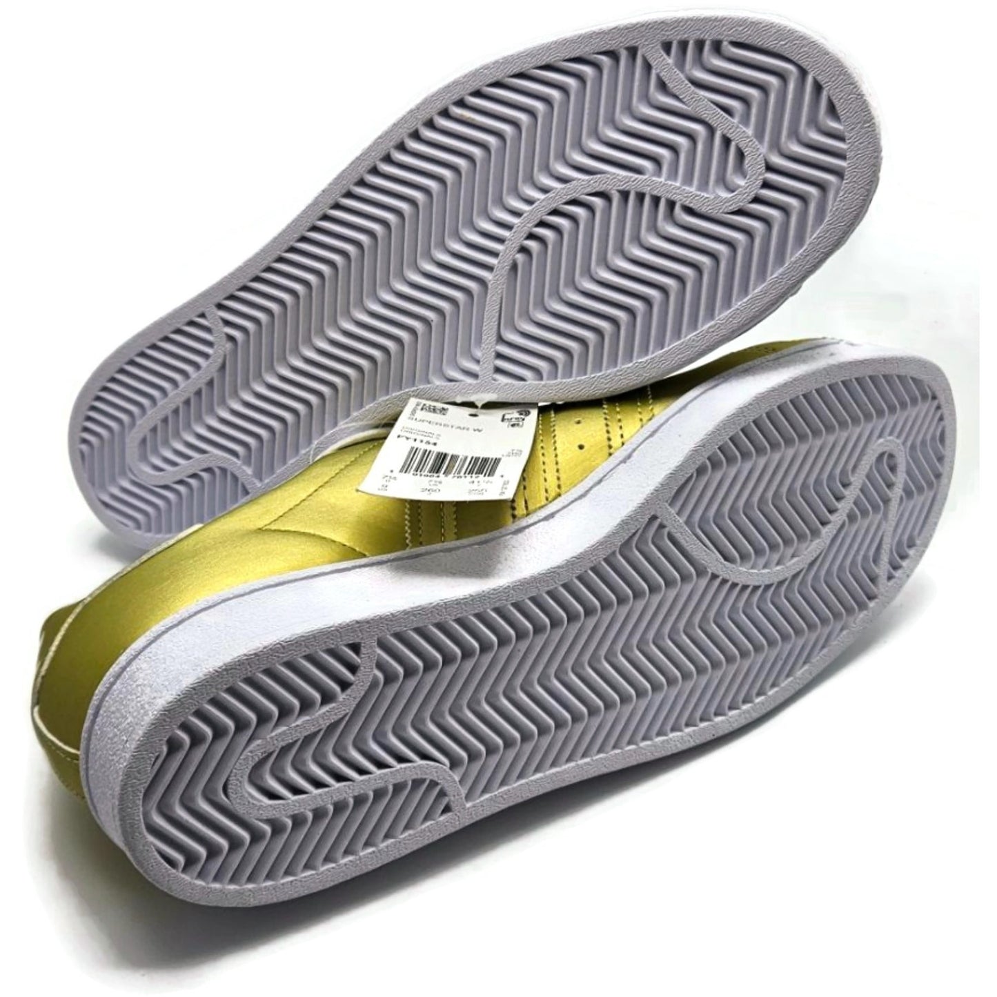Adidas Superstar White Gold Metallic Leather Shoes Ladies Sz 9 Shell Toe FY1154