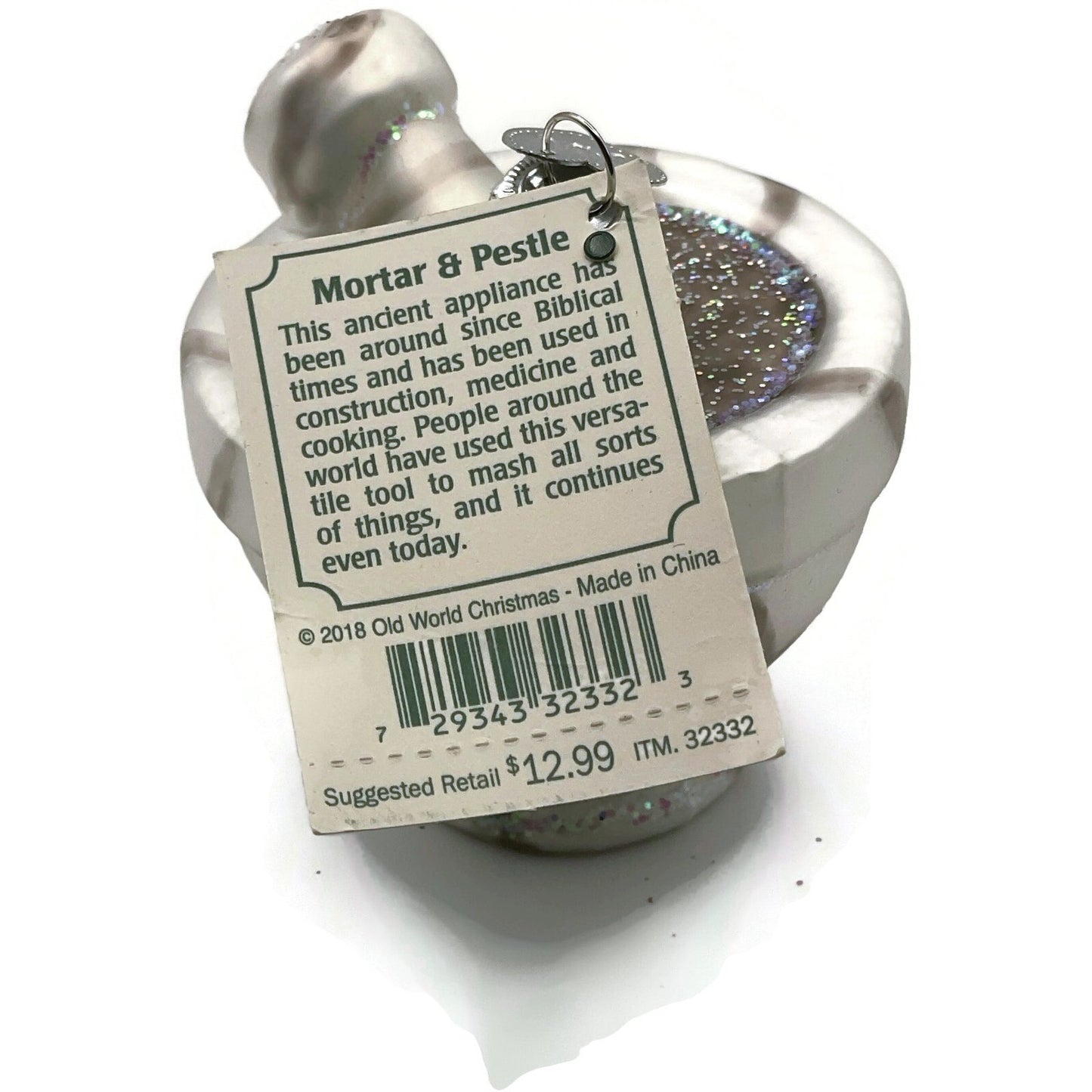OWC Mortar Pestel Ornament Tool Kitchen Appliance Old World Christmas Tree Decor