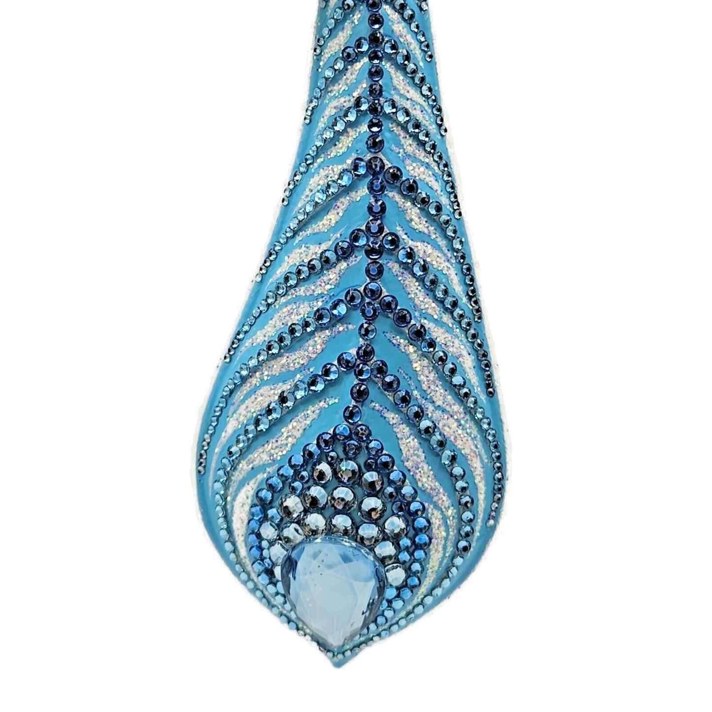 Patricia Breen La Plume Turquoise Silver Fantasy Feather Christmas Tree Ornament