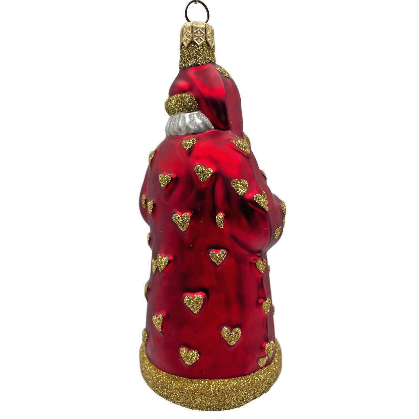 Ornament Patricia Breen I Love You Santa Red Gold Hearts Valentines Christmas