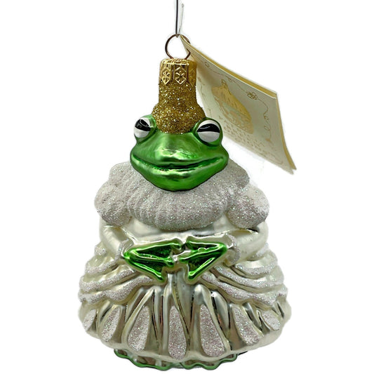 Patricia Breen Frog Queen White Glittered Gown Spring Christmas Tree Ornament