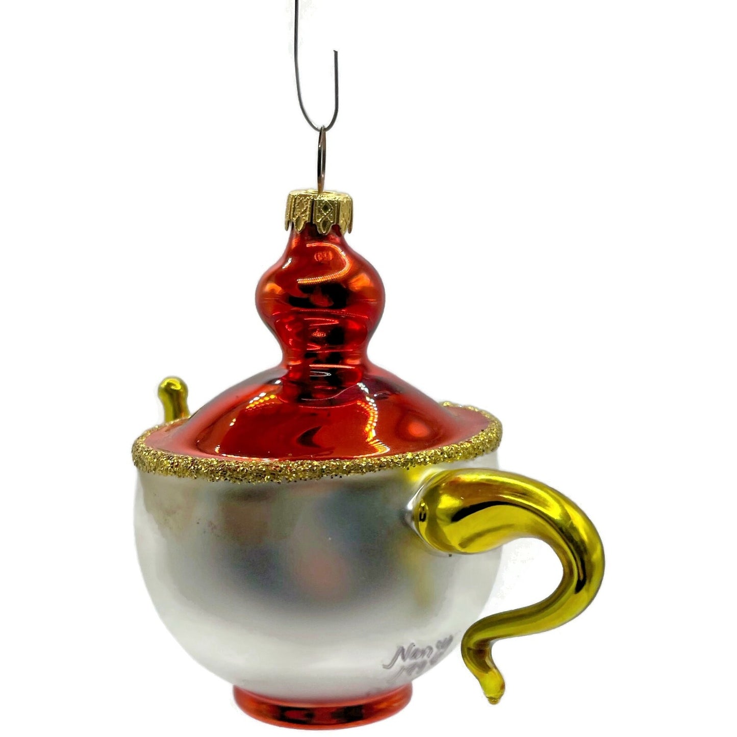 Christopher Radko Tea And Sympathy Italian Glass Christmas Tree Ornament