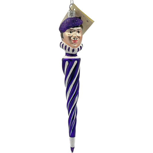 Patricia Breen French Twist Purple Pearl Glittered Stripes Christmas Ornament