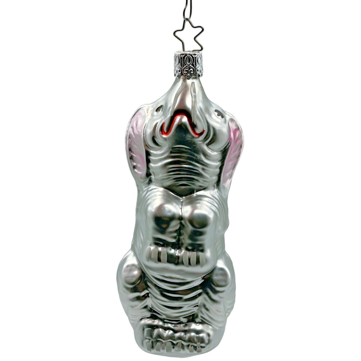 Jumbo Elephant Circus Inge Glass Ornament Silver Old World Christmas Tree German