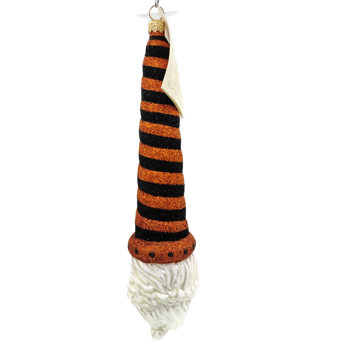 Patricia Breen Sucre Santa Halloween Black Orange Glitter Holiday Tree Ornament