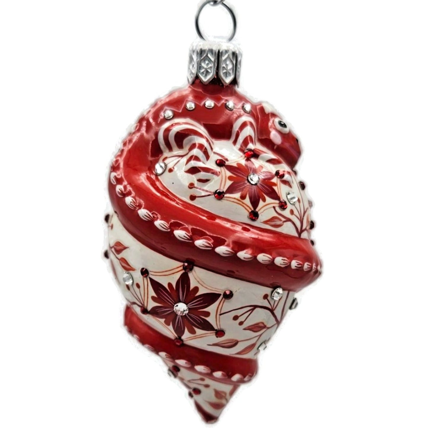 Patricia Breen Topping Chameleon Chinoiserie Red Spring Christmas Tree Ornament
