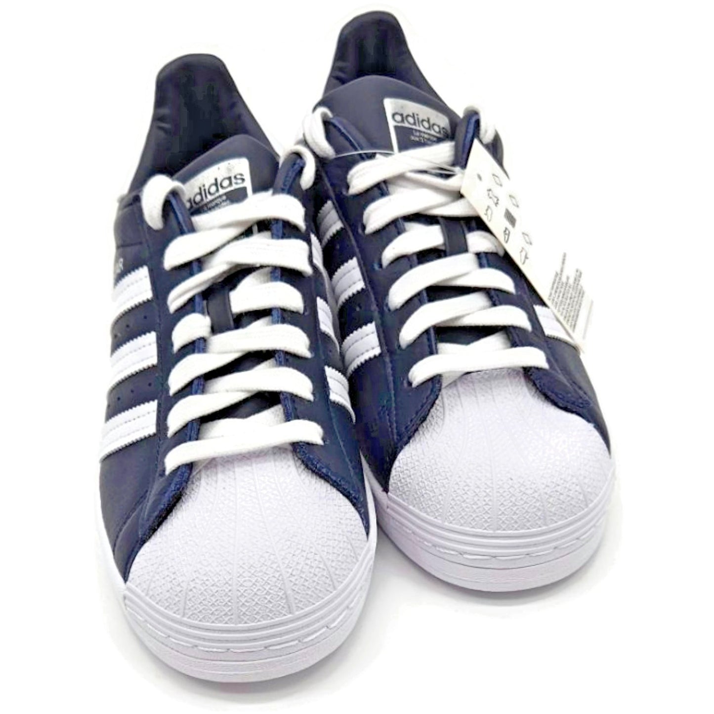 Adidas Superstar Navy Blue Stripe Leather Shoes Unisex Size 8 Shell Toe FY5864
