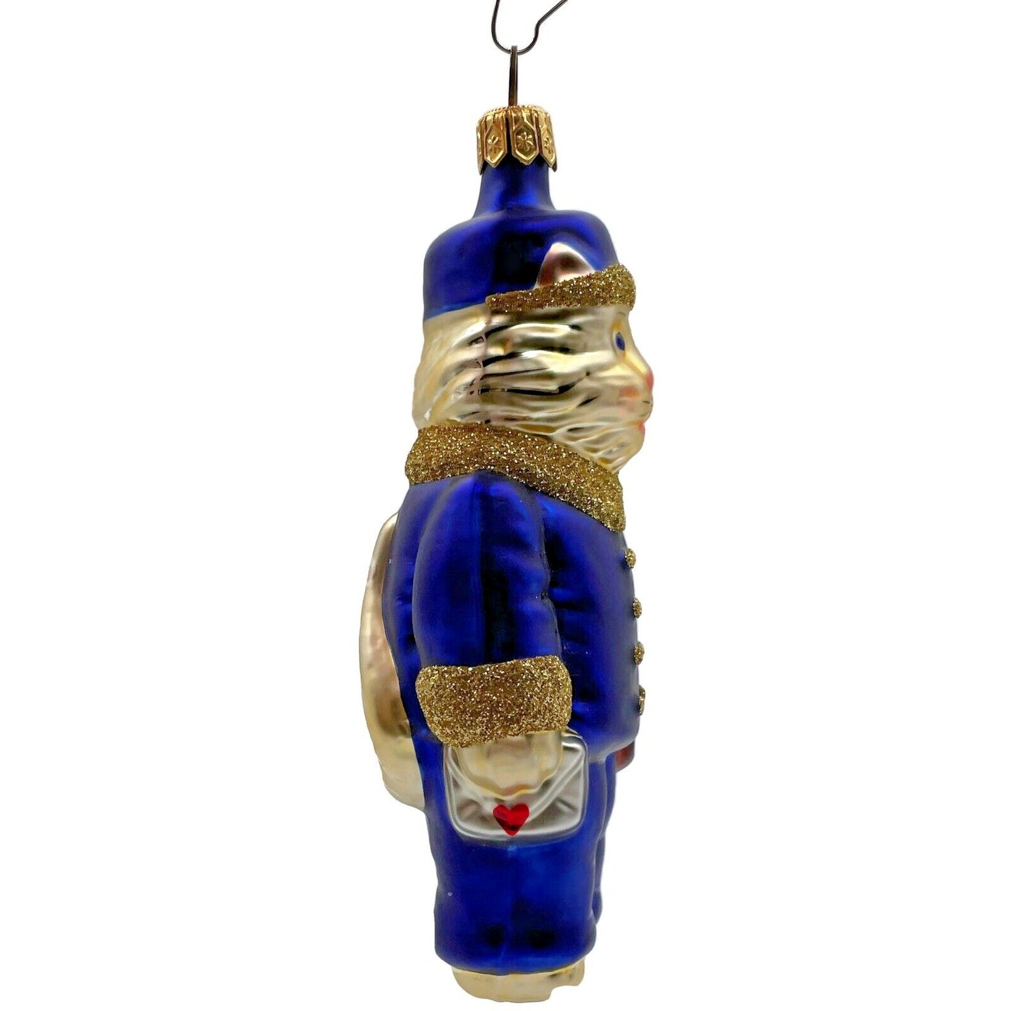 Patricia Breen Le Postal Cat Blue Kitty Valentines Heart Christmas Tree Ornament