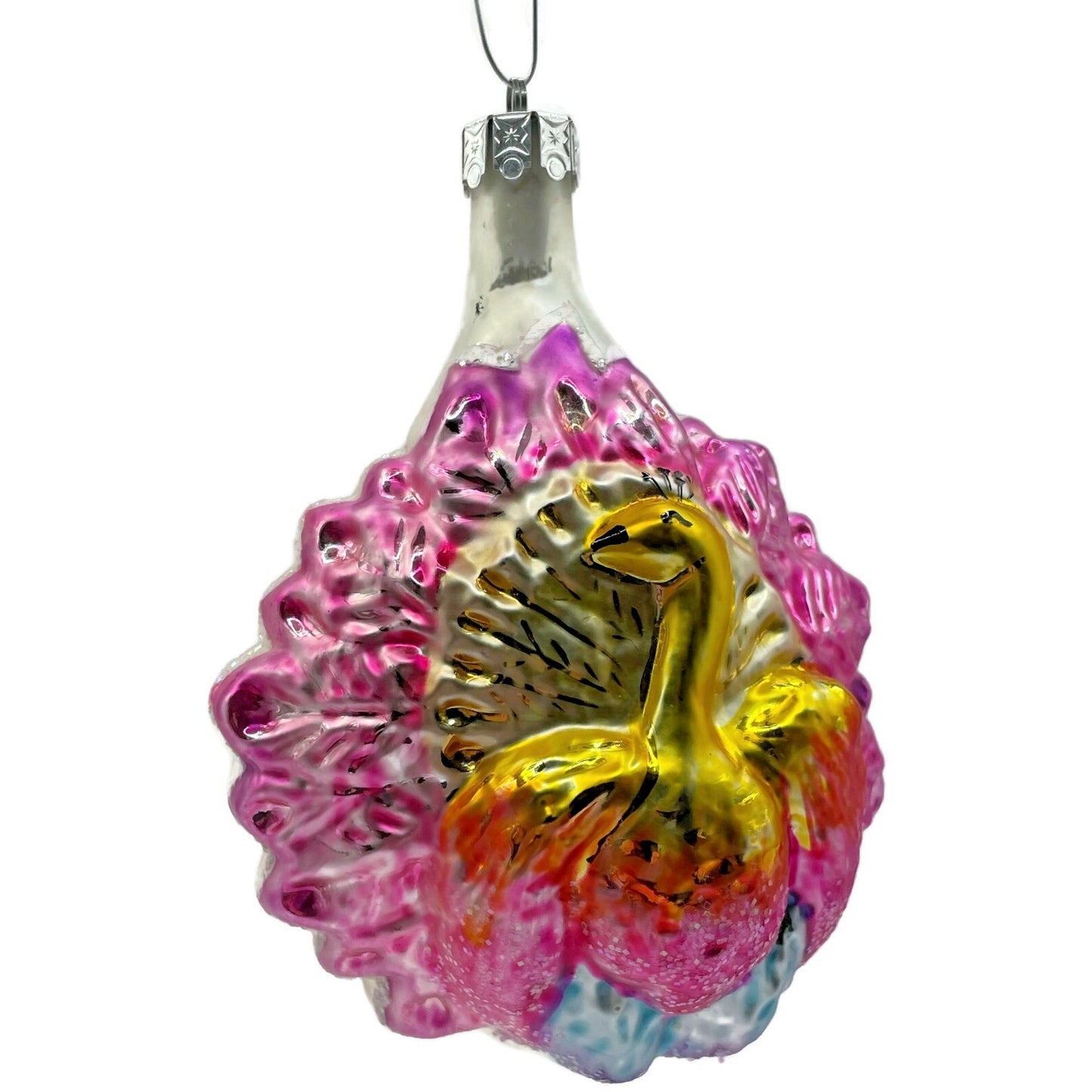 Christopher Radko Rainbow Bird Flower Pink Christmas Tree Ornament 91-092-0