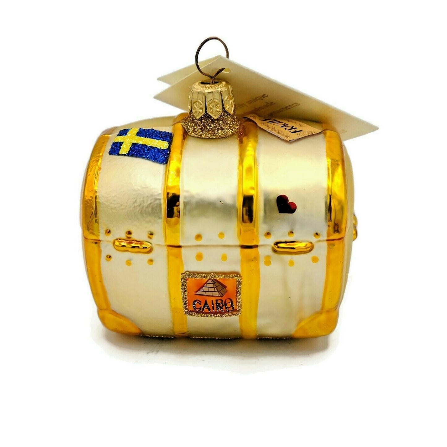 Patricia Breen Bon Voyage Gold Portland Green Triangle Christmas Ornament CATZ