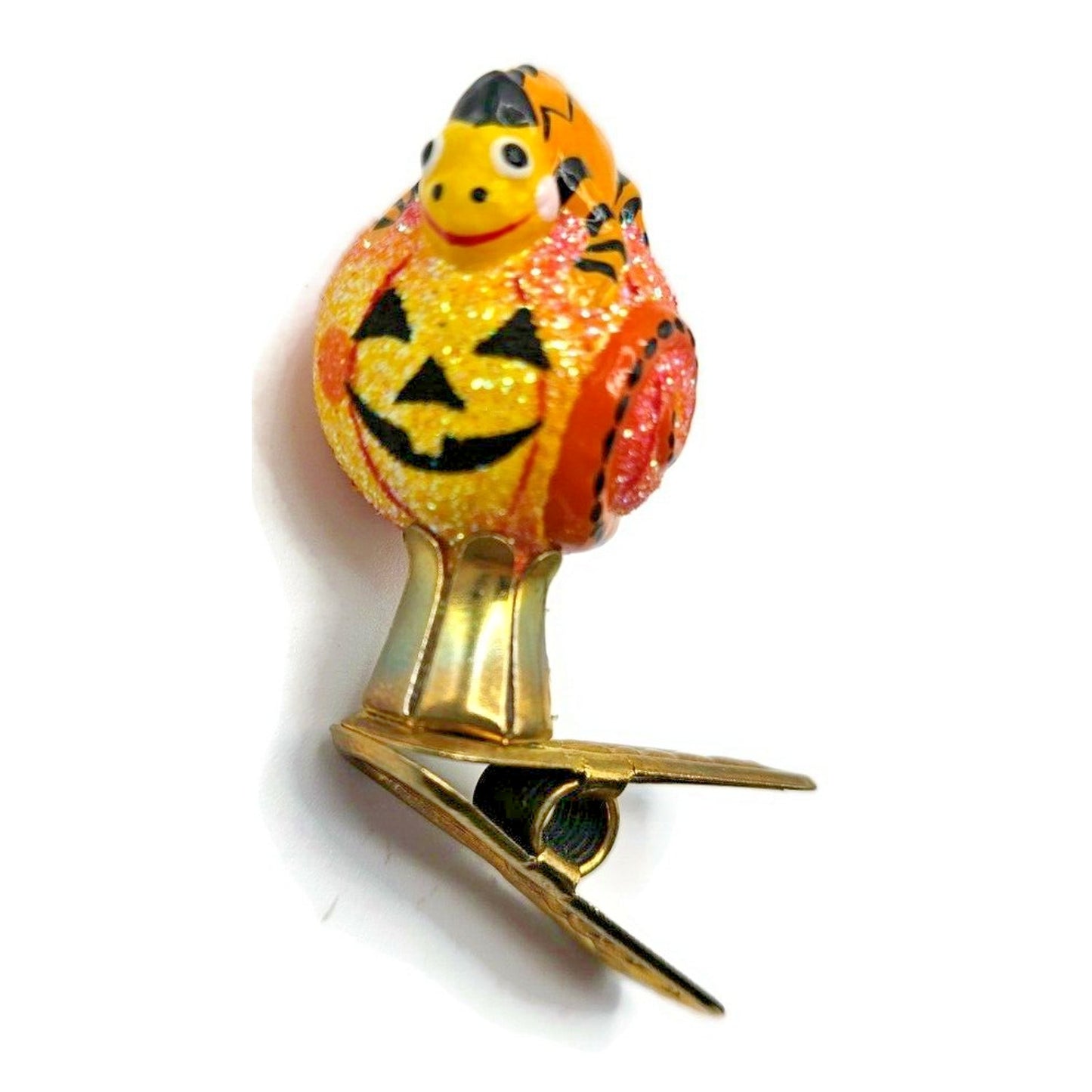 Patricia Breen Petite Miniature Chameleon Jack O Lantern Halloween Clip Ornament