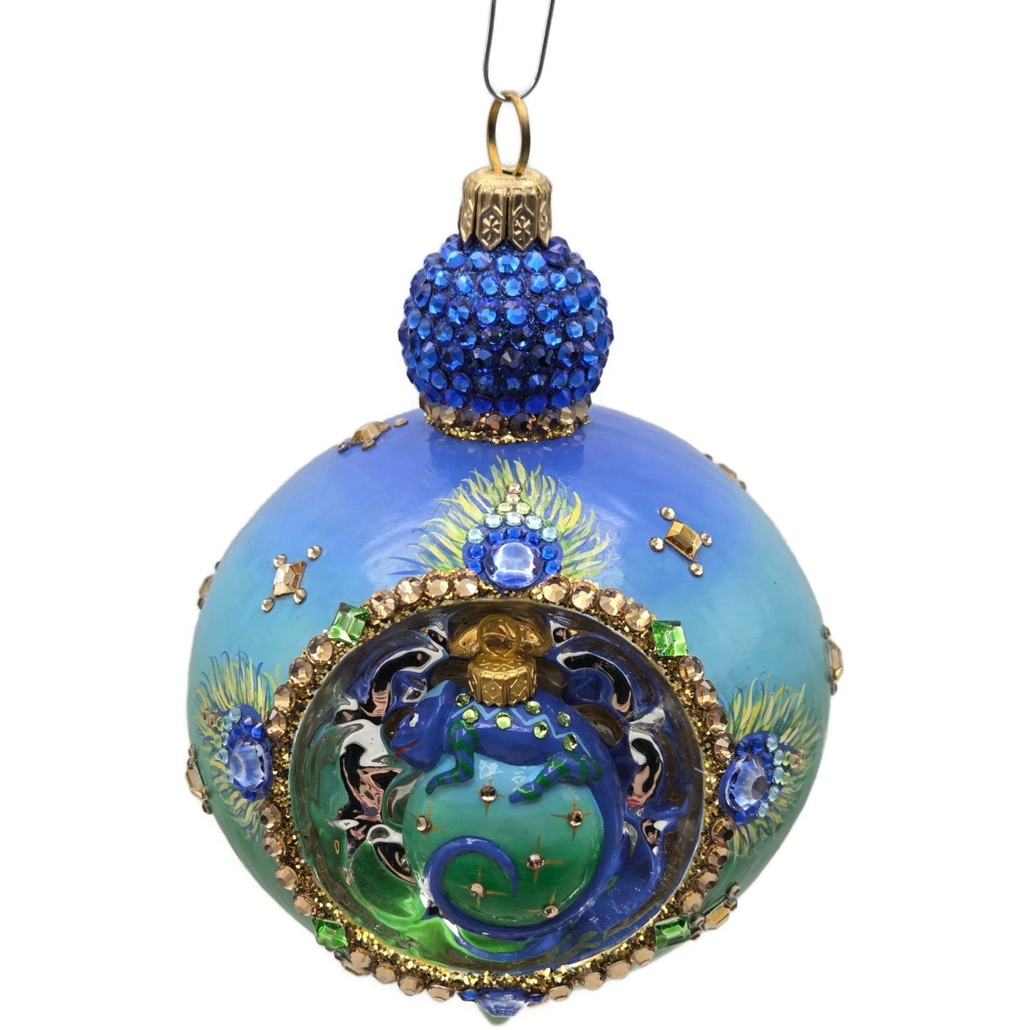 Patricia Breen Ornament Anniversary Reflector Peacock Chameleon Christmas Decor