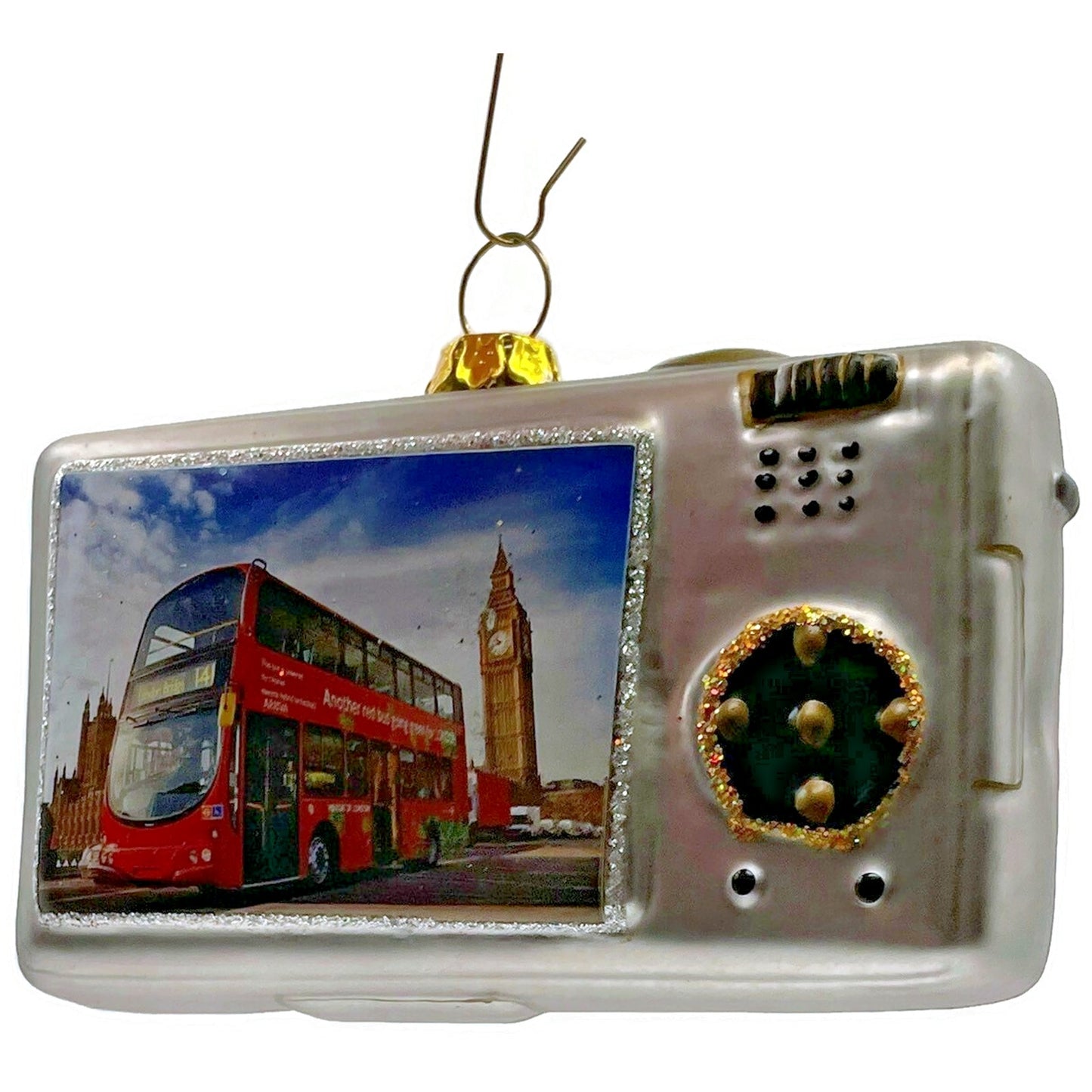 Digital Camera Double Decker Bus London England Christmas Tree Decor Ornament