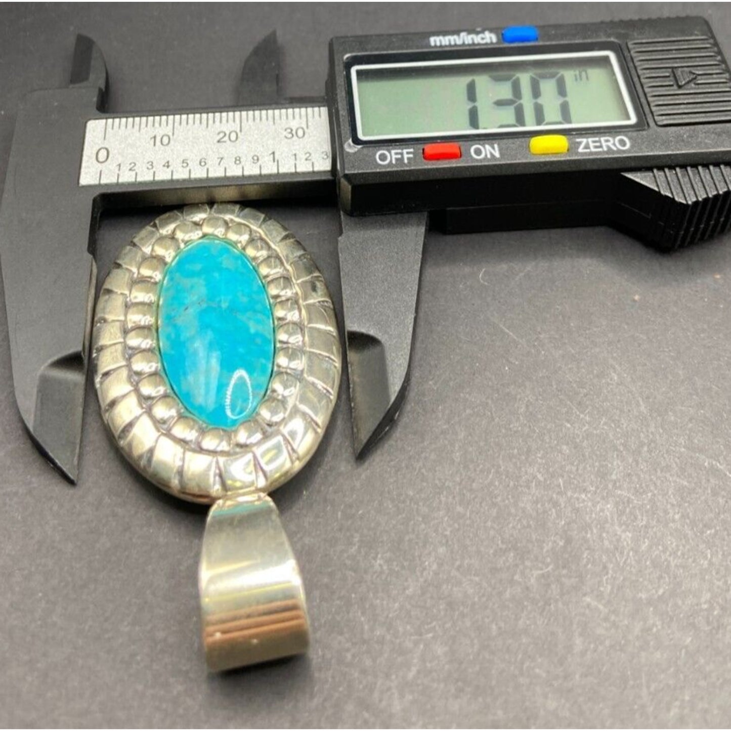 Carolyn Pollack Pendant Turquoise Blue Gemstone Oval Shaped 925 Sterling Silver