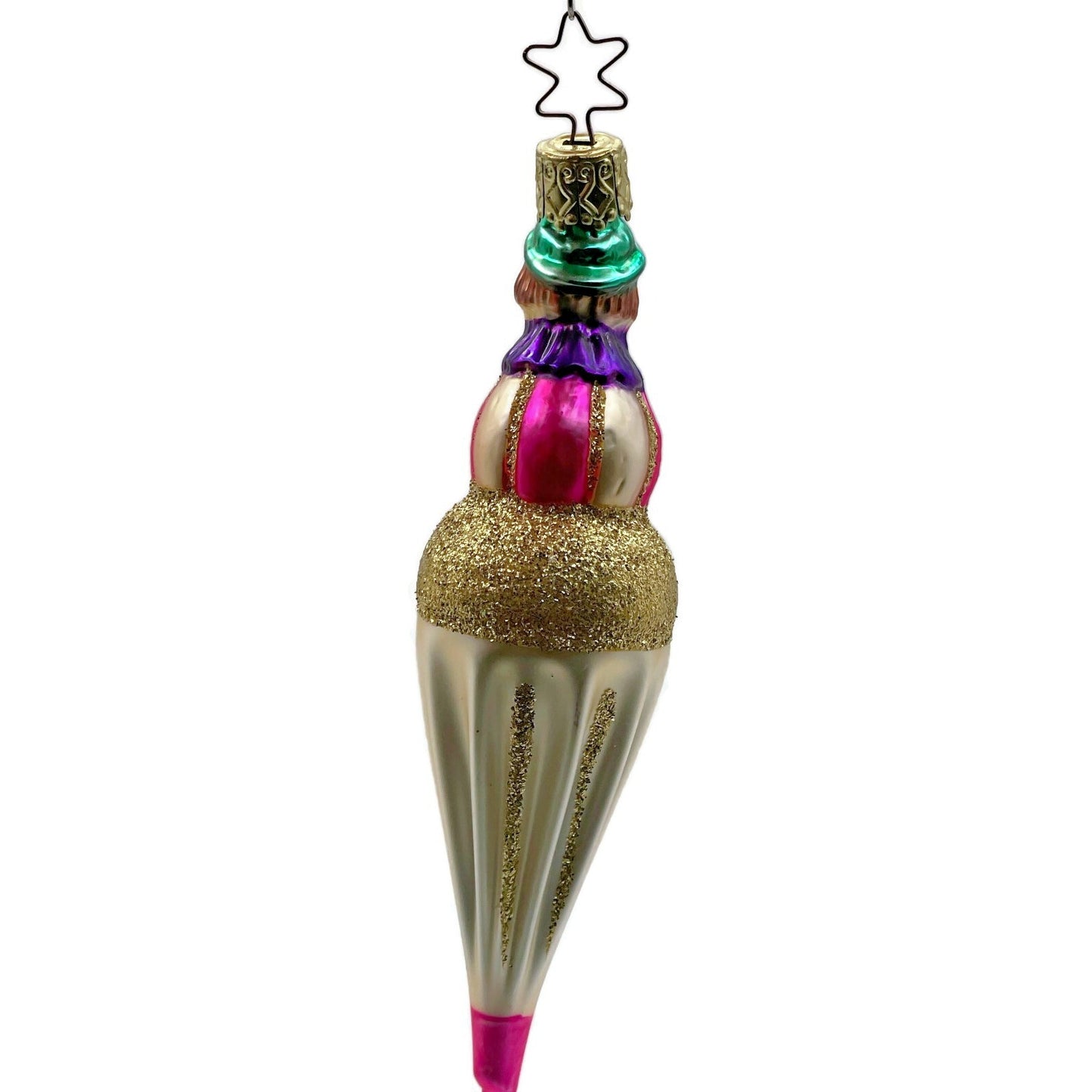 Clown Head On Ice Cream Inge Glass Ornament Old World Christmas Tree OWC German