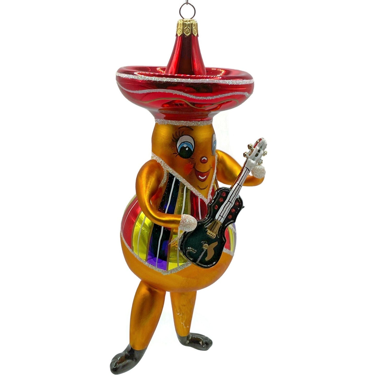 Christopher Radko Pear Fever Mariachi Sombrero Italian Christmas Ornament 99-422