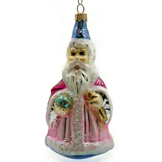 Christopher Radko Incantation Wizard Santa Merlin Pink Christmas Tree Ornament