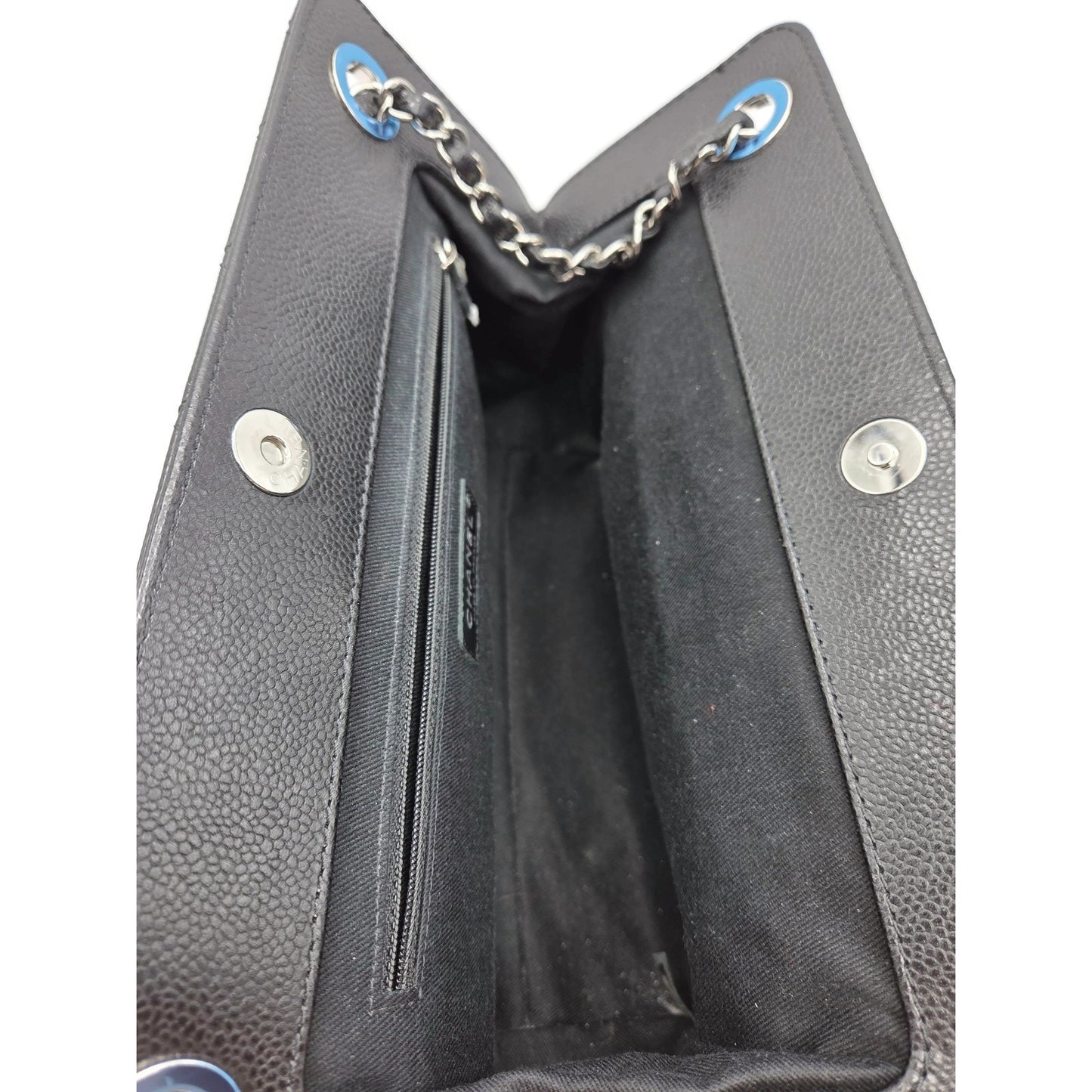 Chanel Grand Shopping Tote Handbag Black Caviar Leather Silver Hardware 13C GST