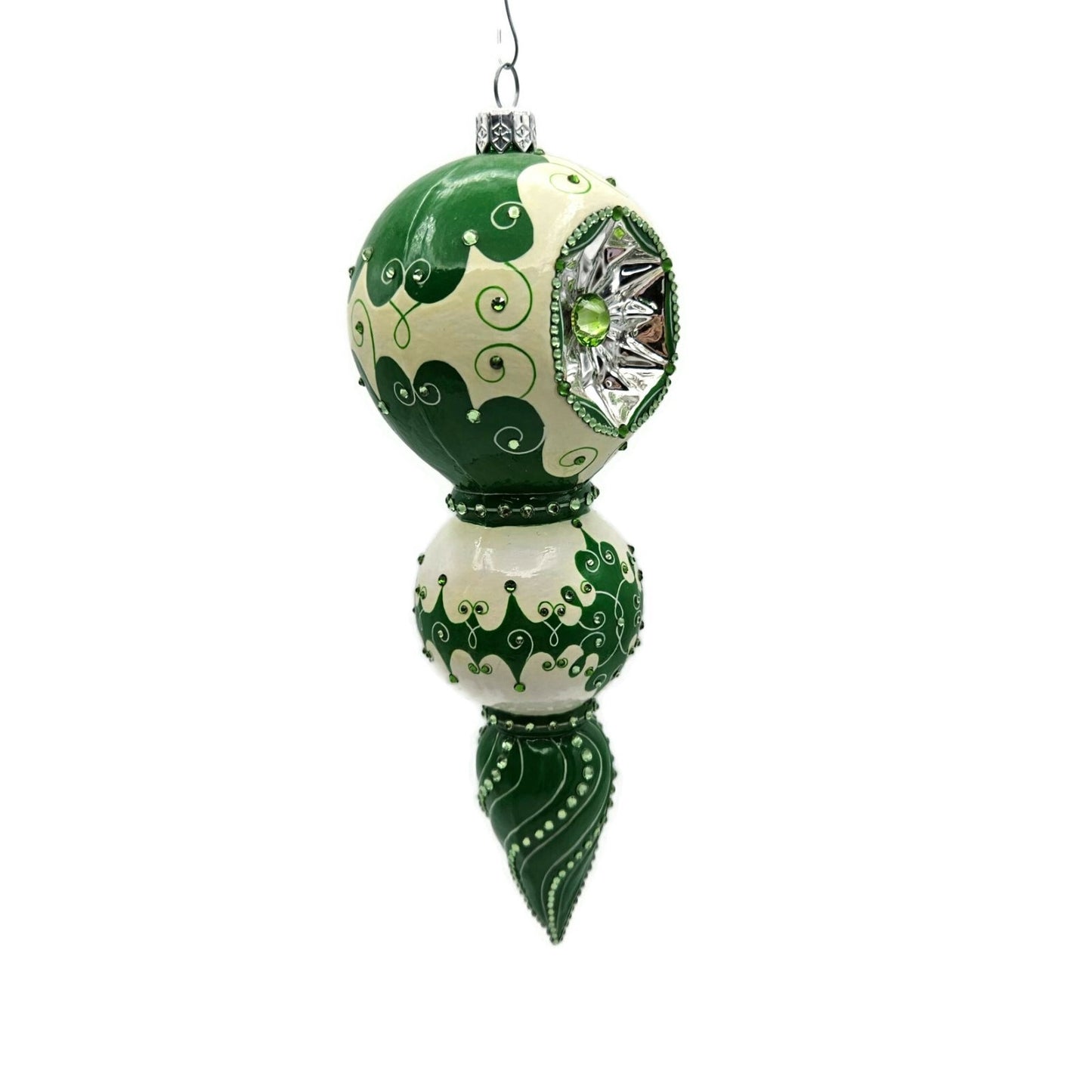 Patricia Breen Bedazzling Reflector Green Tracery Christmas Tree Ornament