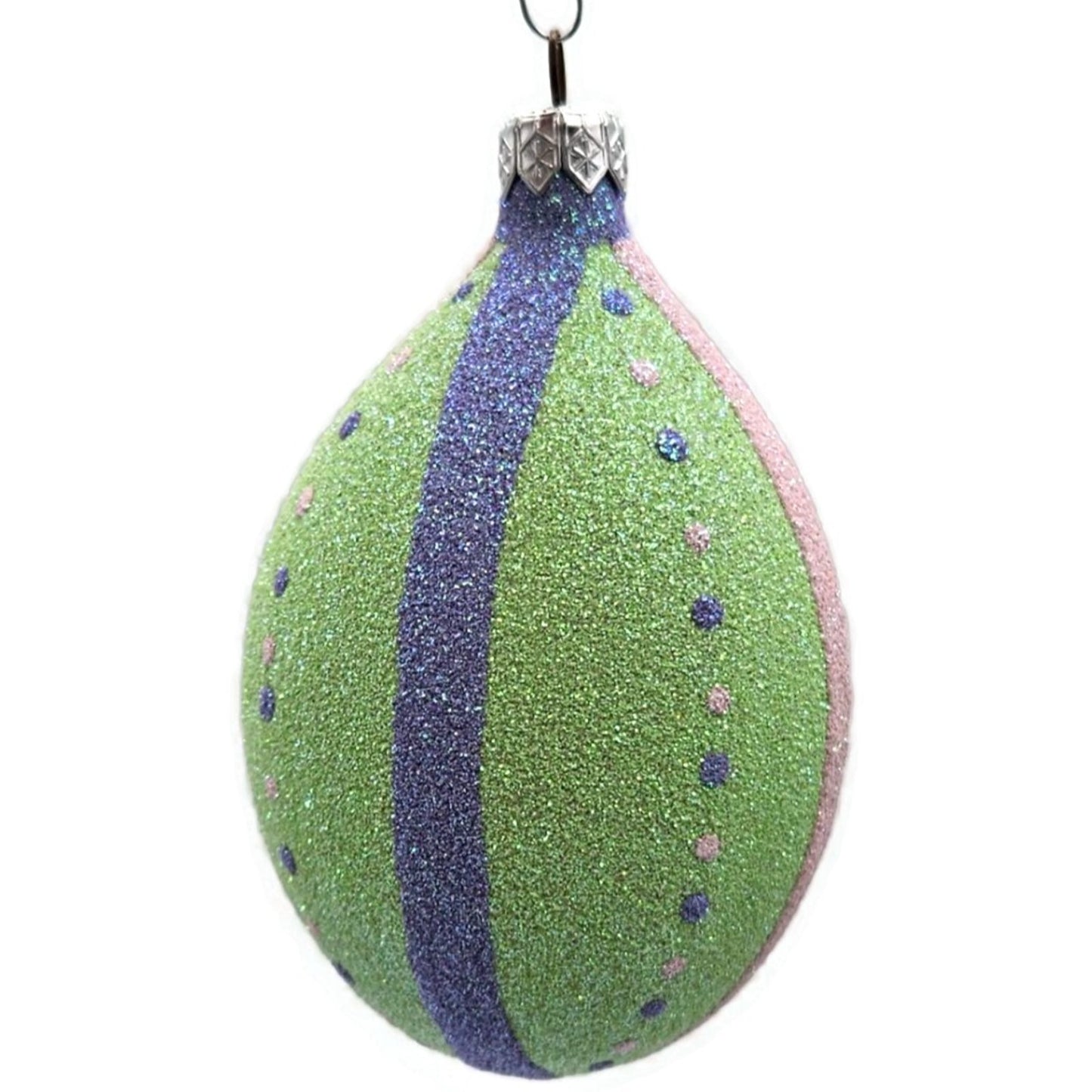 Patricia Breen Easter Egg Green Thin Stripe Easter Christmas Tree Ornament