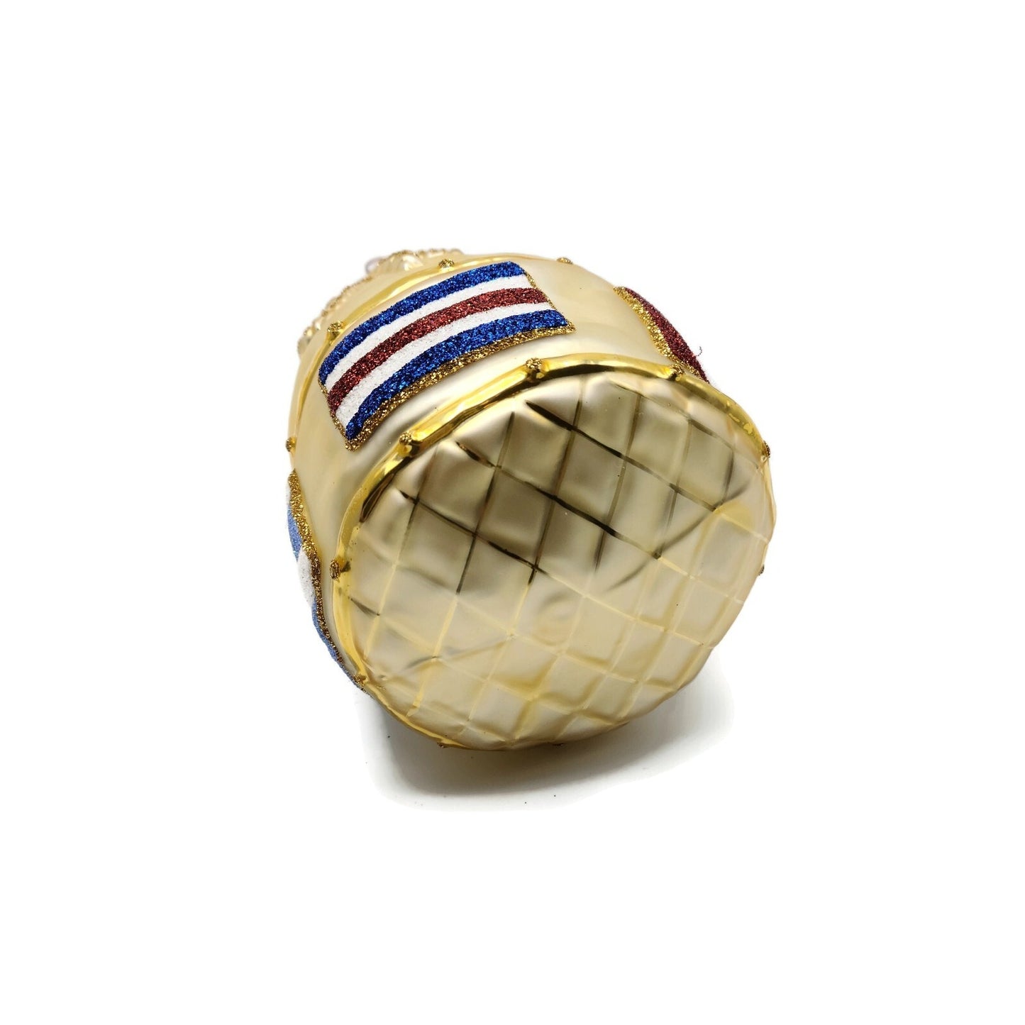 Patricia Breen Santas Duffel Bag Gold Flags Christmas Holiday Tree Ornament