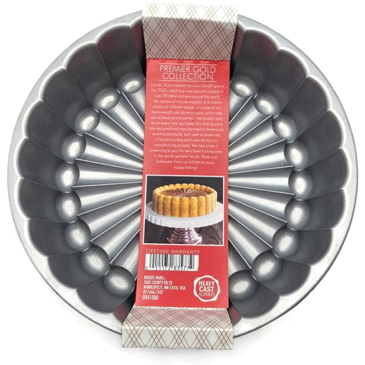 Nordic Ware Charlotte Premier Gold Cake Dessert Pan Heavy Cast Aluminum 6 Cups