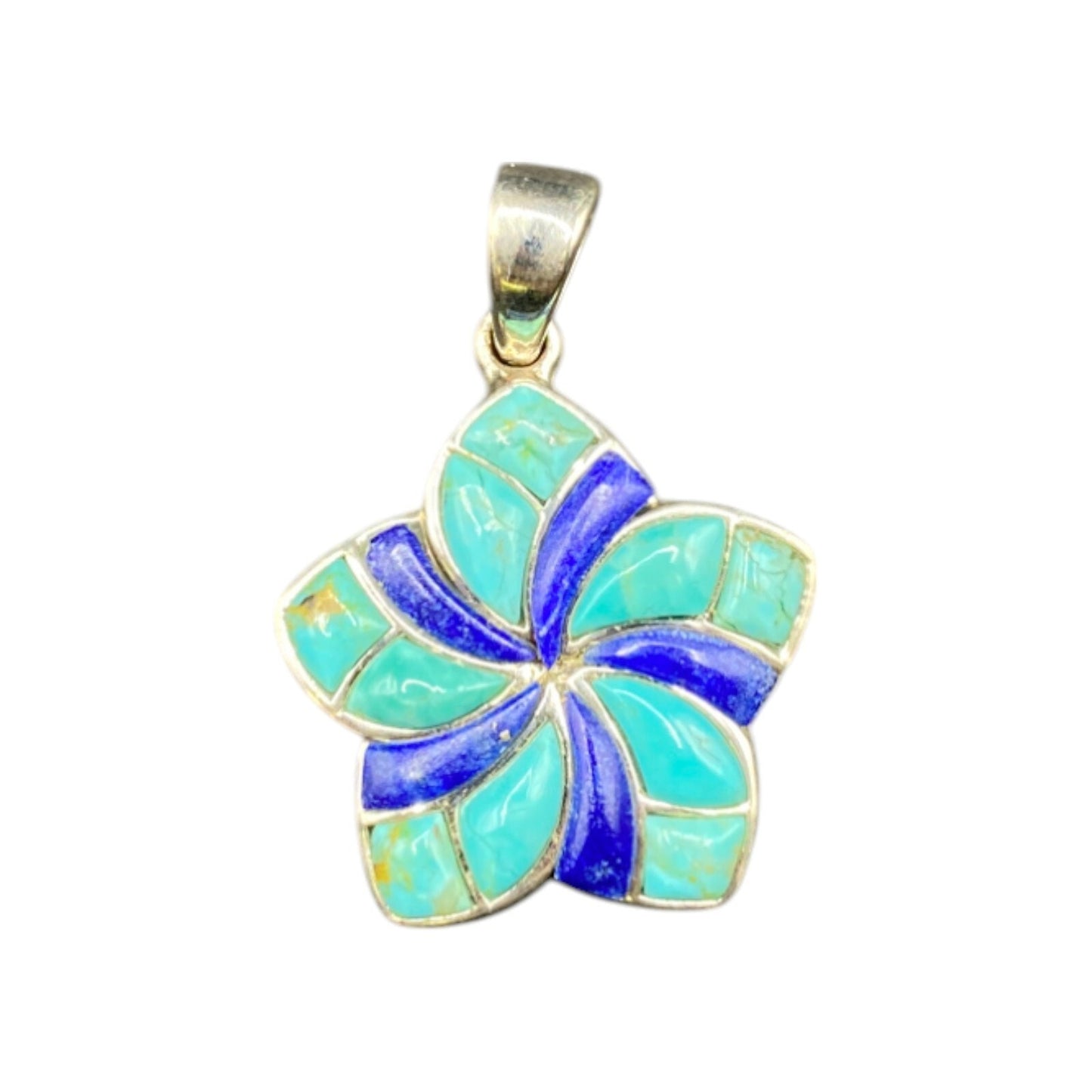 Turquoise Lapiz Lazuli Star Pendant Sterling Silver Blue Semi Precious Stone NK