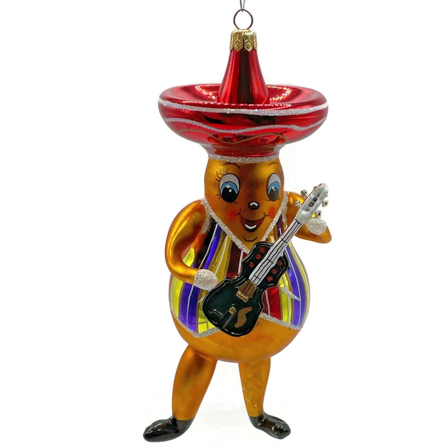 Christopher Radko Pear Fever Mariachi Sombrero Italian Christmas Ornament 99-422