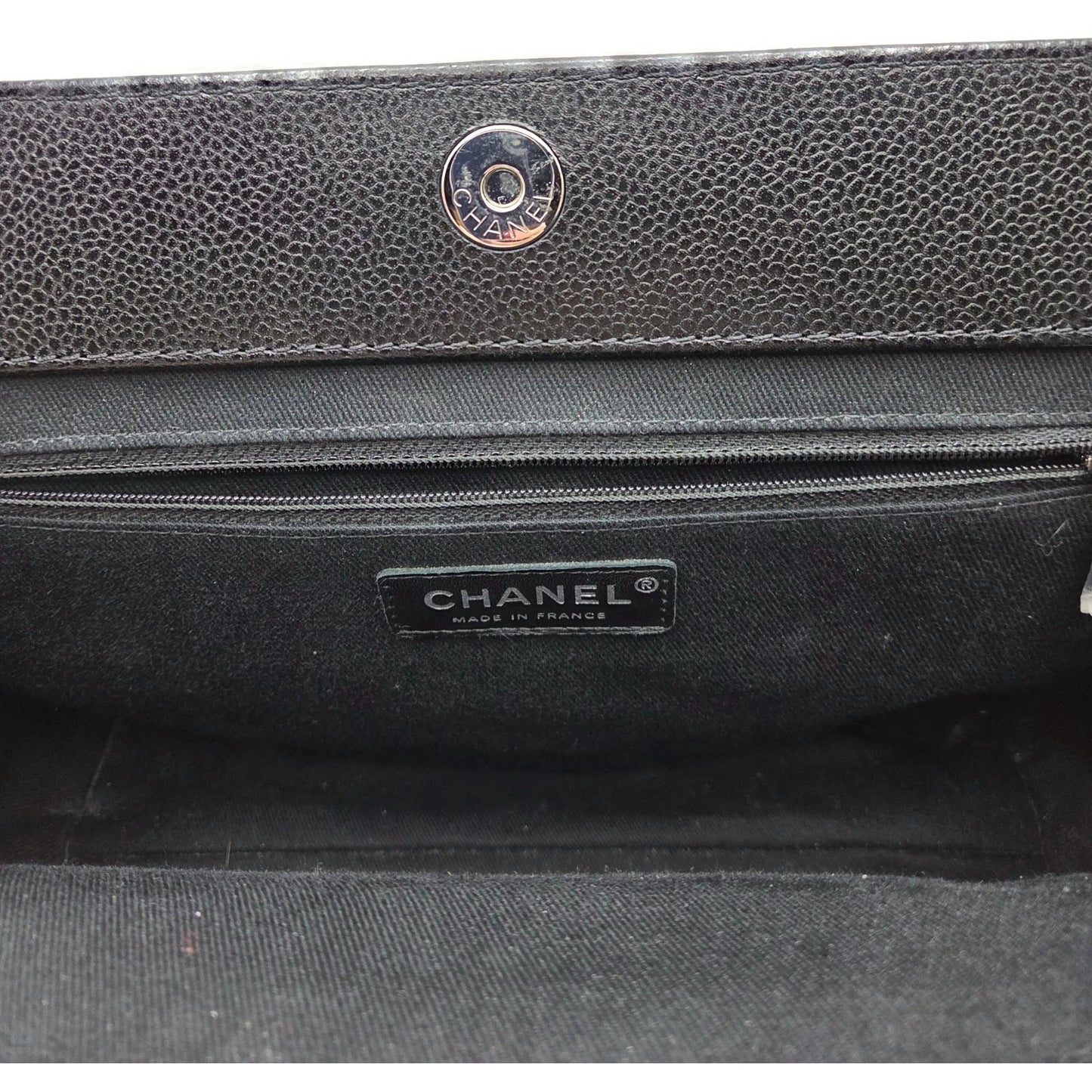 Chanel Grand Shopping Tote Handbag Black Caviar Leather Silver Hardware 13C GST