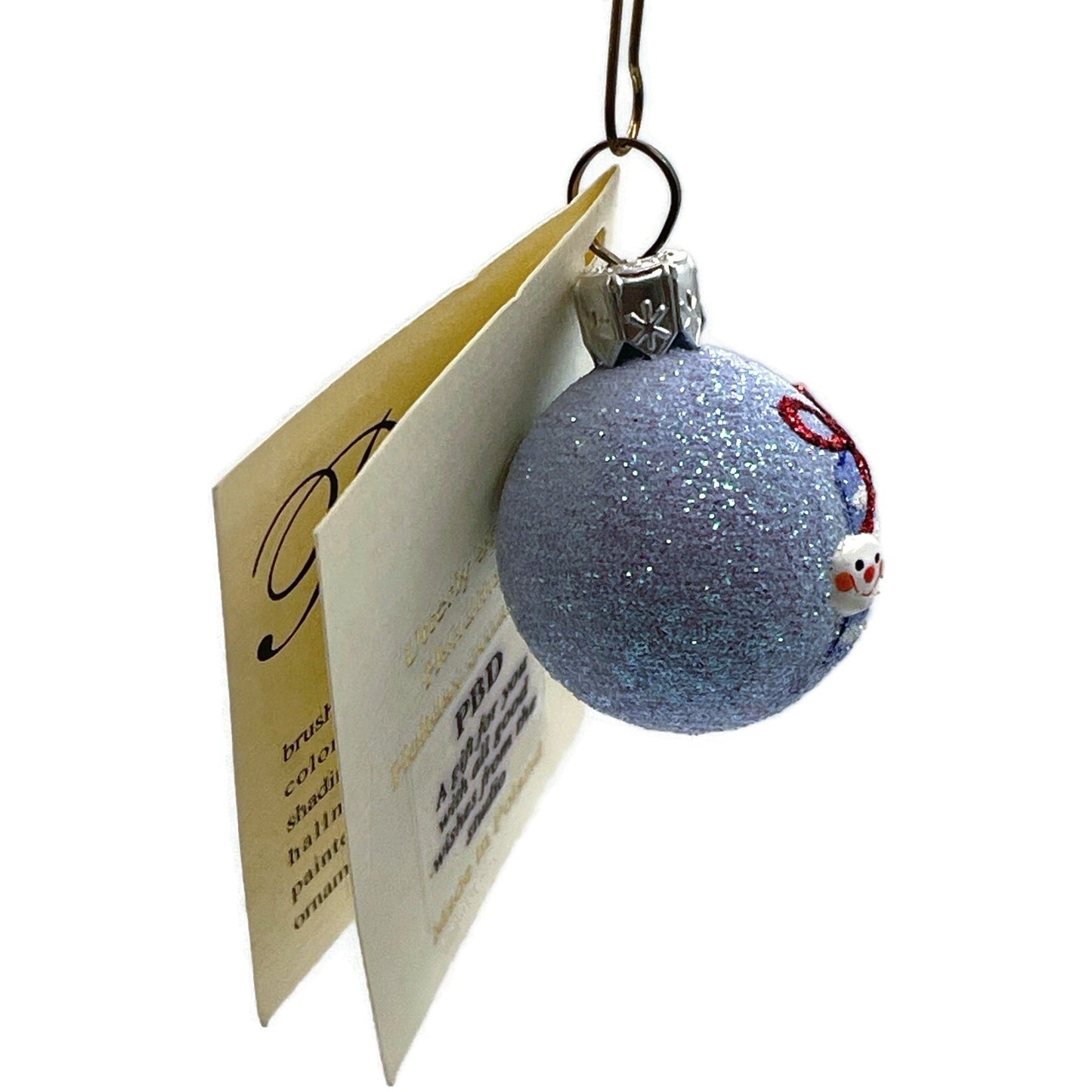 Patricia Breen Studio Gift Ball Present Snow Faces Blue Christmas Ornament CATZ