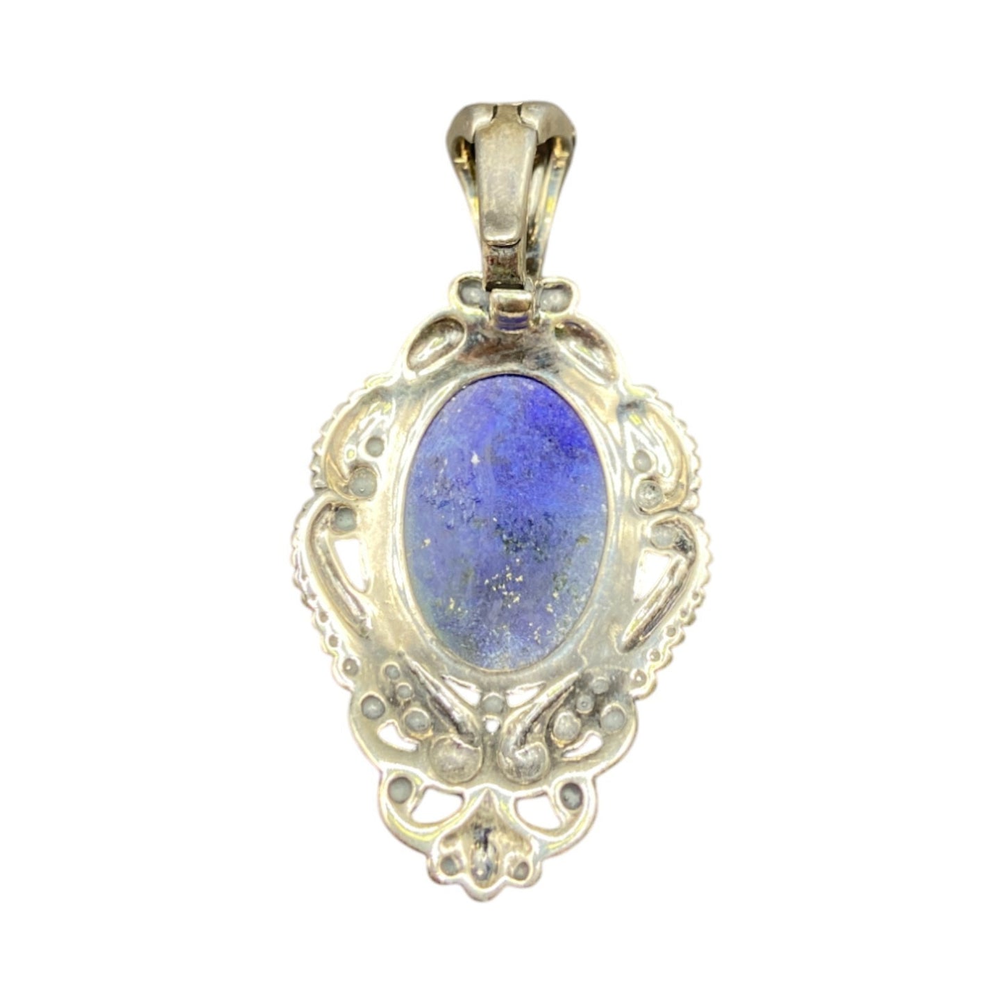 Carolyn Pollack Lapis Lazuli Oval Gemstone Pendant 925 Sterling Silver Filigree