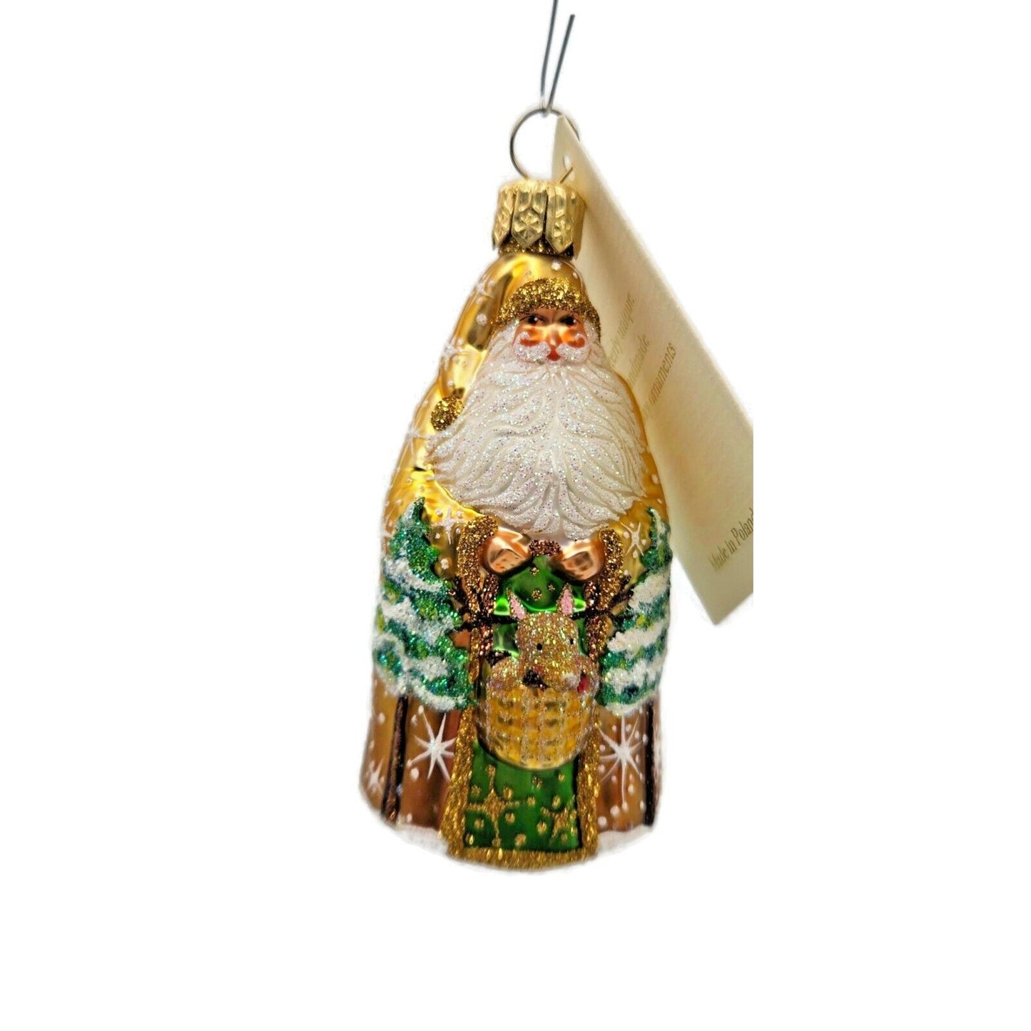 Patricia Breen Baby Blixen Gold Santa Claus Snowfklakes Christmas Tree Ornament