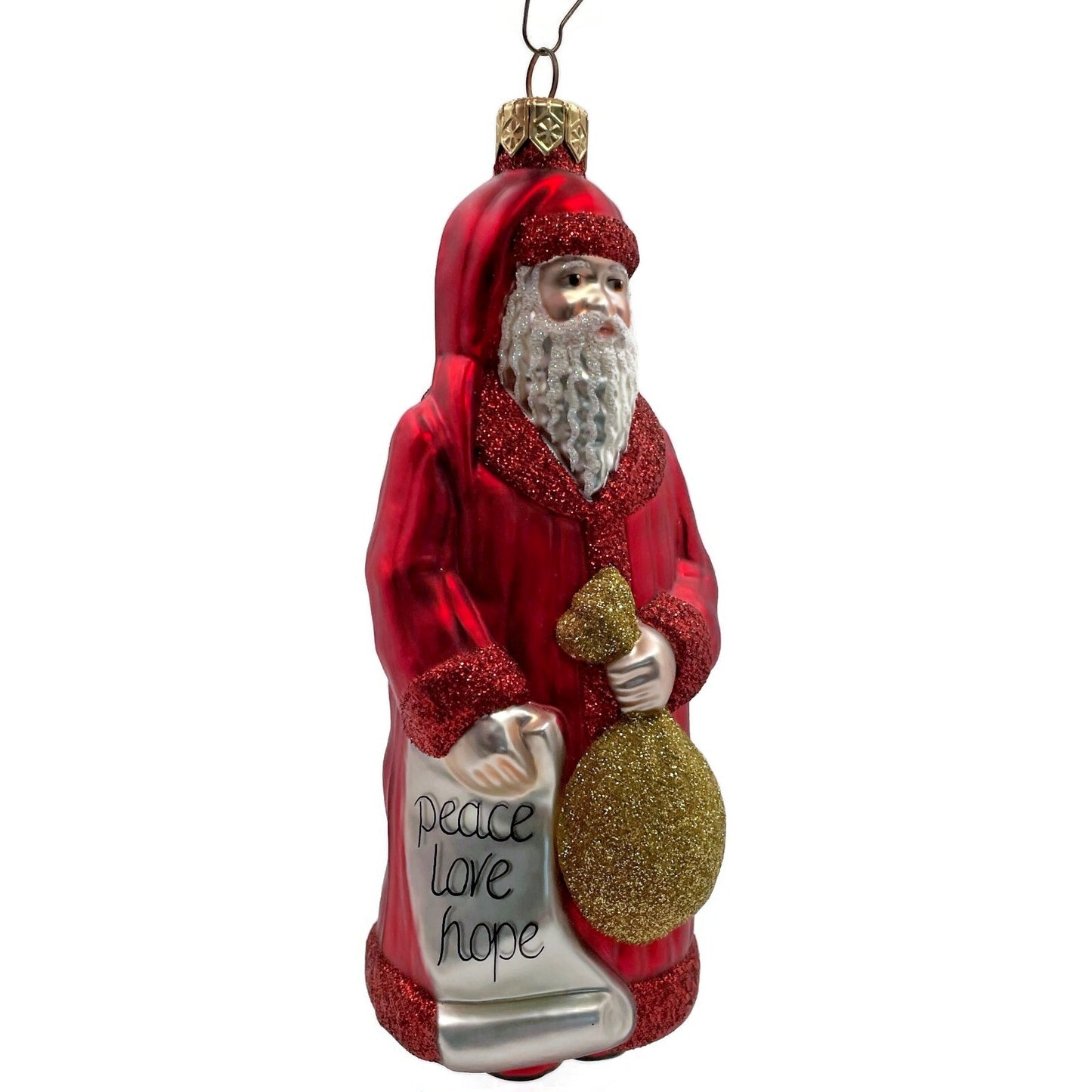 Patricia Breen Gift of the Season Red Gold Santa Claus Christmas Tree Ornament