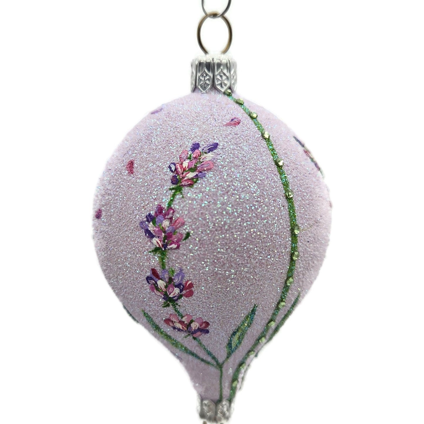 Patricia Breen Miniature Balloon Boy Lavender Floral Christmas Holiday Ornament