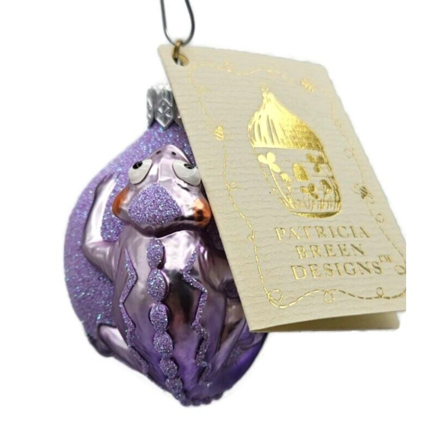 Patricia Breen Once Again for James Lavender Purple Chameleon Christmas Ornament